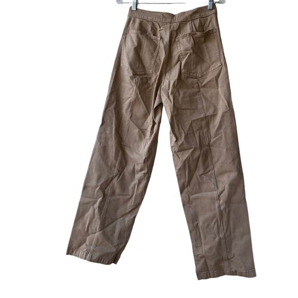 madewell the tall emmett wide-leg crop pant: welt pocket size t26 drill khaki - Picture 4 of 7
